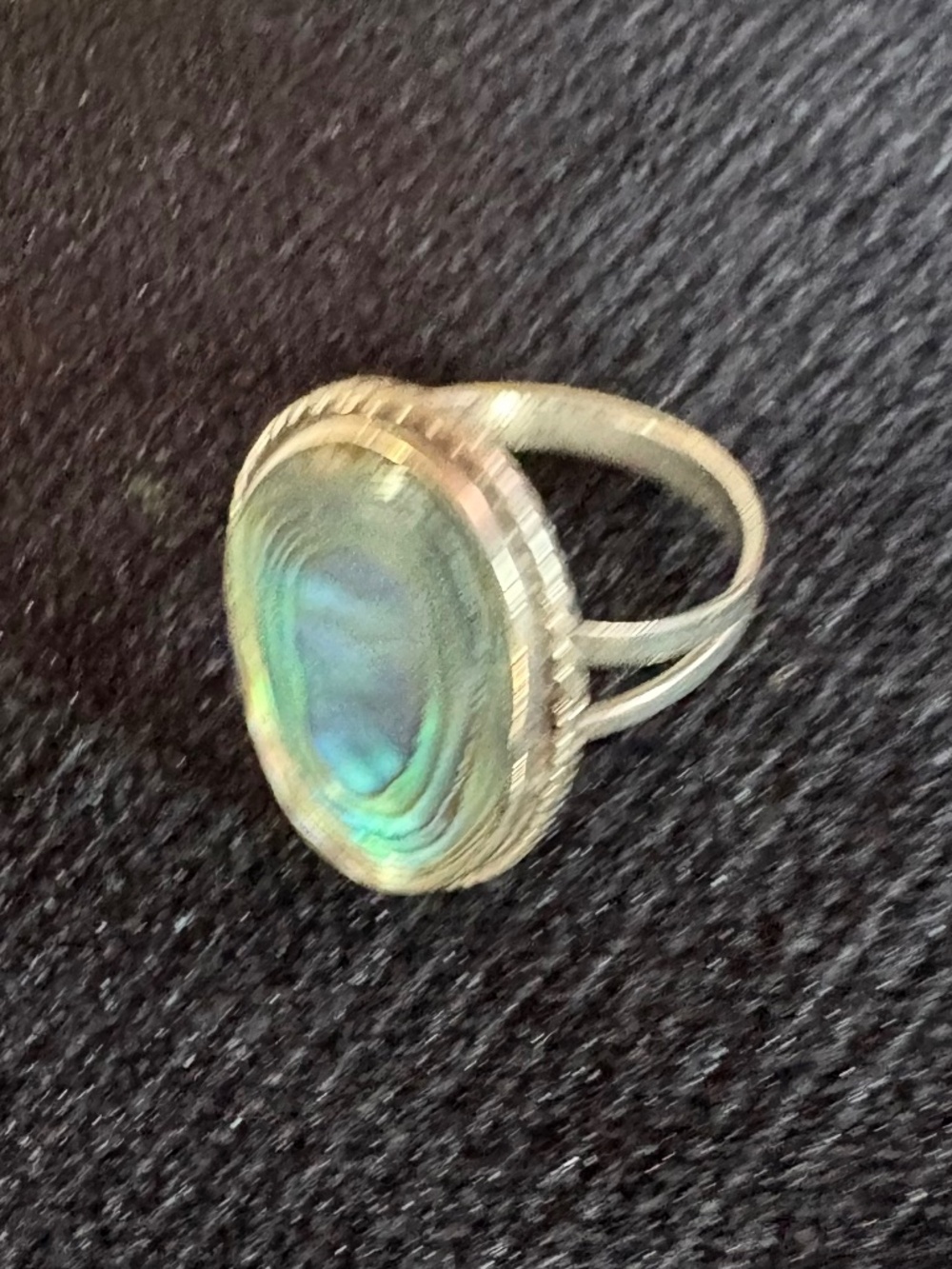 Sterling Silver Abalone Ring, Size 6